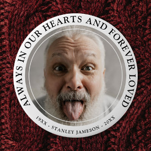 Create Your Own Memorial Photo & Text Tribute Bu 6 Cm Round Badge