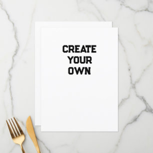 Create Your Own Menu