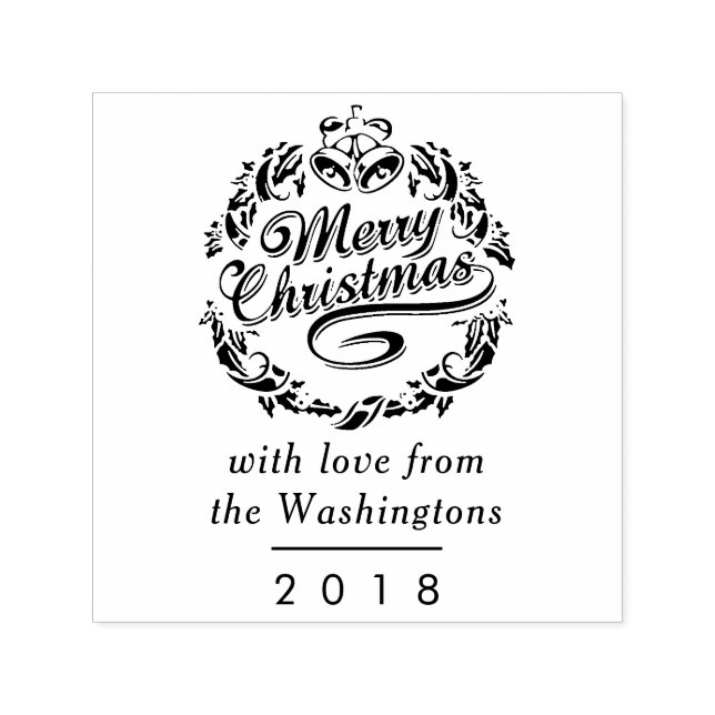 Create Your Own Merry Christmas Custom Message Self-inking Stamp (Design)