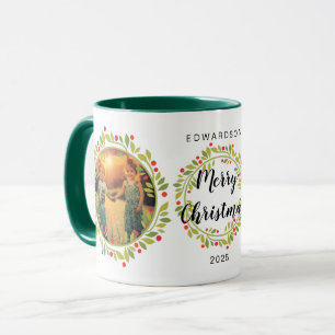 Create your own Merry Christmas family photo Mug
