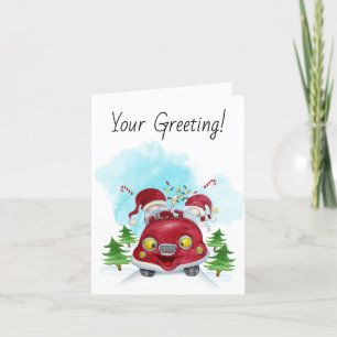 Create Your Own Merry Christmas Gnomes Love Bug Holiday Card