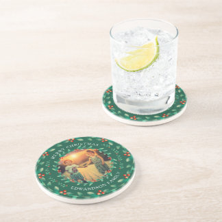 Create your own Merry Christmas photo christmas Coaster