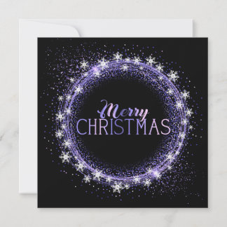 Create Your Own Merry Christmas Snowflake Wreath Holiday Card
