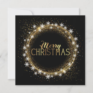 Create Your Own Merry Christmas Snowflake Wreath Holiday Card