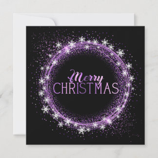 Create Your Own Merry Christmas Snowflake Wreath Holiday Card