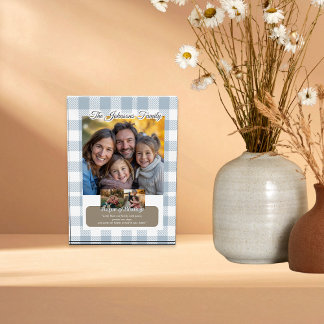 Create your own Message Dusty Blue Family Photo Block