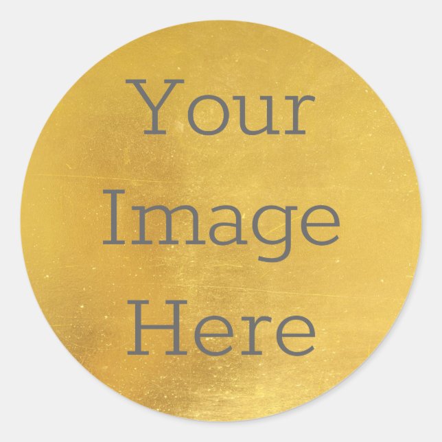 Create Your Own Metallic Antique Brass Gold Foil Classic Round Sticker (Front)