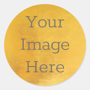 Create Your Own Metallic Antique Brass Gold Foil Classic Round Sticker