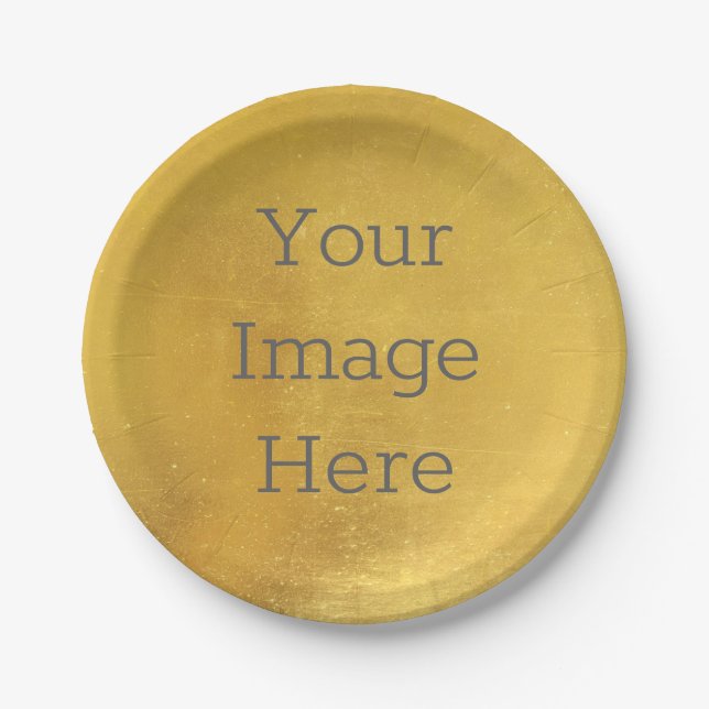 Create Your Own Metallic Antique Gold Faux Foil Paper Plate (Front)