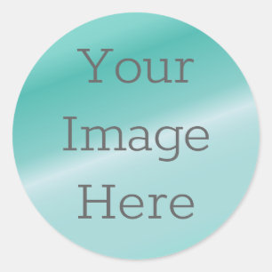 Create Your Own Metallic Aqua Blue Teal Faux Foil Classic Round Sticker