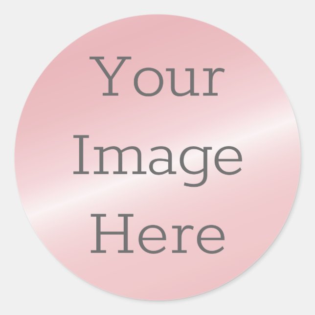 Create Your Own Metallic Dusty Rose Pink Faux Foil Classic Round Sticker (Front)