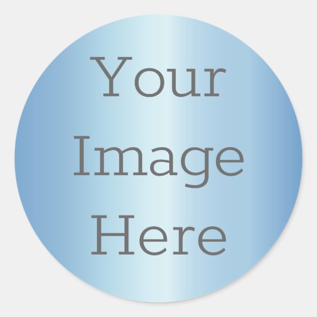 Create Your Own Metallic Frozen Ice Blue Faux Foil Classic Round Sticker (Front)