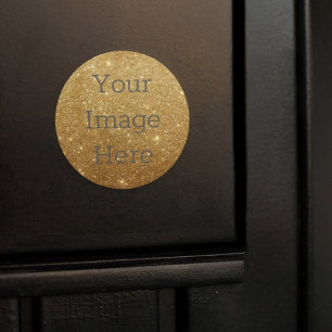 Create Your Own Metallic Gold Glitter Faux Foil Classic Round Sticker