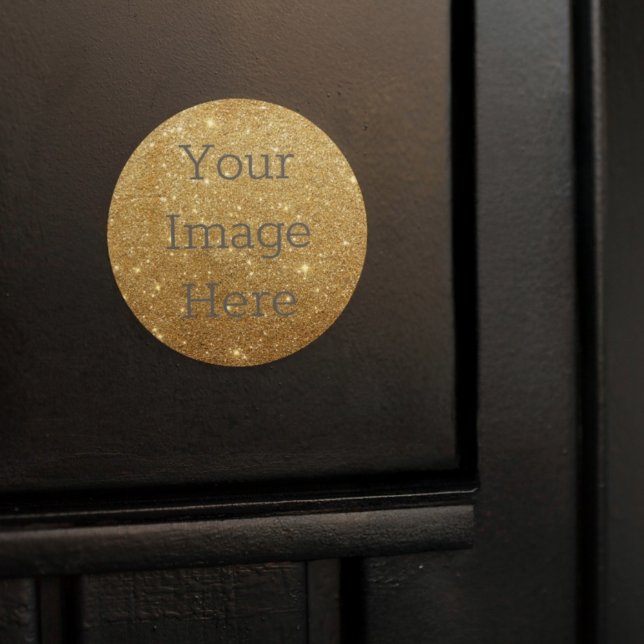Create Your Own Metallic Gold Glitter Faux Foil Classic Round Sticker (Creator Uploaded)