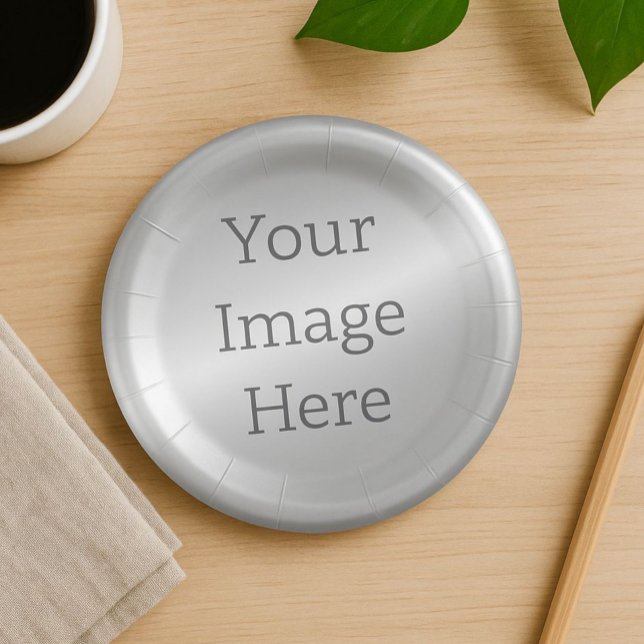 Create Your Own Metallic Platinum Silver Faux Foil Paper Plate (Creator Uploaded)