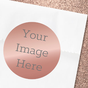 Create Your Own Metallic Rose Gold Faux Foil Classic Round Sticker