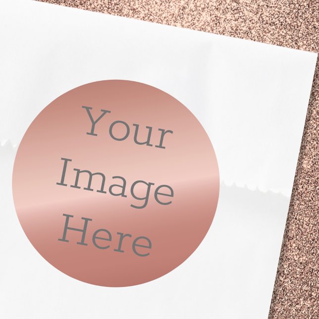 Create Your Own Metallic Rose Gold Faux Foil Classic Round Sticker (Creator Uploaded)