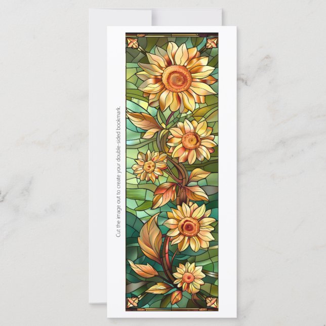 Create Your Own Metallic Sunflowers Bookmark (Front)