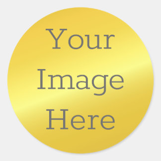 Create Your Own Metallic Sunshine Gold Faux Foil Classic Round Sticker