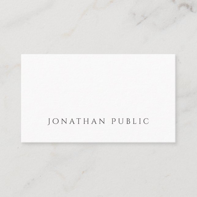 Create Your Own Minimalist Beautiful Plain Luxury Business Card (Front)