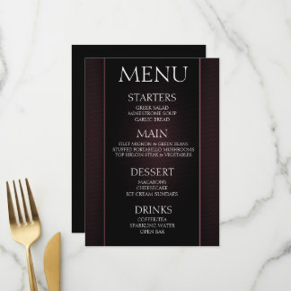 Create Your Own - Minimalist Black Pink Event Menu