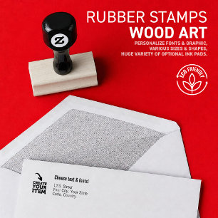 CREATE-YOUR-OWN Minimalist Custom logo address Rubber Stamp