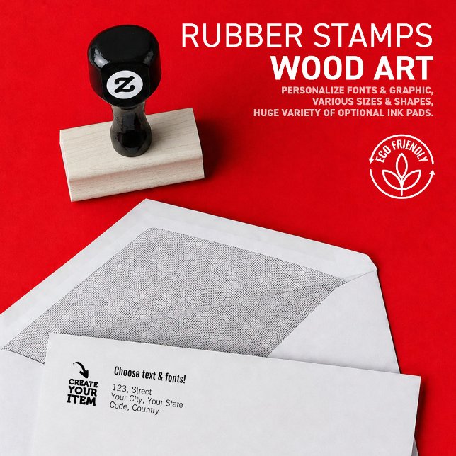 CREATE-YOUR-OWN Minimalist Custom logo address Rubber Stamp (Create your personalized rubber stamp, customize & select the fonts, graphics & ink colors!)