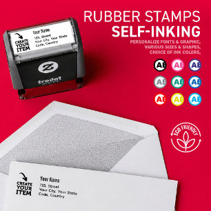 CREATE-YOUR-OWN Minimalist Custom logo address Self-inking Stamp
