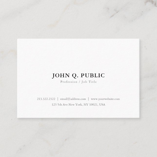 Create Your Own Minimalist Elegant Trendy Simple Business Card (Front)