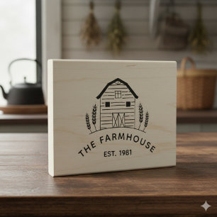 Create Your Own Minimalist Farmhouse Vintage Logo Rubber Stamp