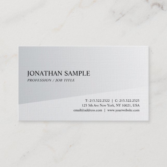 Create Your Own Minimalistic Elegant Plain Luxury Business Card (Front)