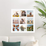 Create Your Own Modern 9 Photo Collage Square Poster<br><div class="desc">Create your own custom photo collage poster featuring 9 of your favourite pictures.</div>