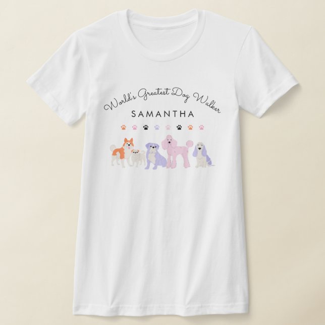 Create Your Own Modern Dog Walker T-Shirt (Laydown)