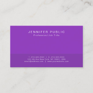Create Your Own Modern Elegant Blue Violet Plain Business Card