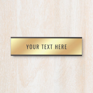 Create Your Own Modern Elegant Gold Look Template Door Sign