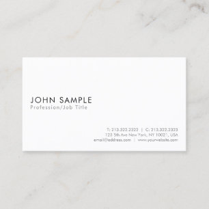 Create Your Own Modern Elegant White Minimalist Business Card