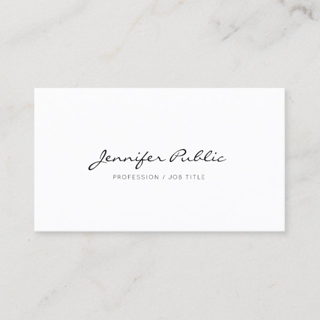 Create Your Own Modern Elegant White Smart Business Card (Front)
