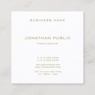 Create Your Own Modern Gold Font Text Elegant Square Business Card