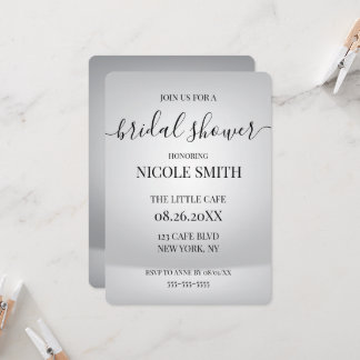 Create Your Own Modern Grey Bridal Shower Invitation