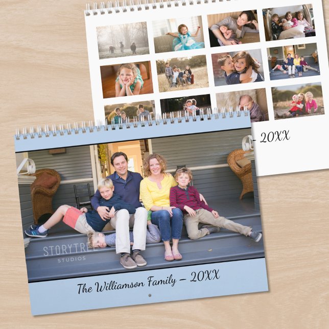 Create Your Own Modern Light Blue Cover Photo Calendar (Create Your Own Modern Light Blue Cover Photo Calendar, front/back)