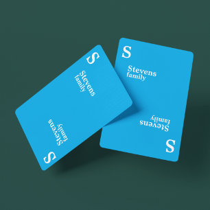 Create your own modern minimalist simple blue playing cards