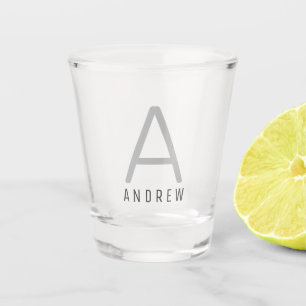 Create Your Own Modern Monogram Guys Name Shot Glass