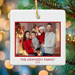 Create Your Own Modern Personalised Family Photo<br><div class="desc">Modern Minimalist Simple Personalised Family Photo Ornament. Create your own custom photo Christmas ornament featuring your favourite photo.</div>