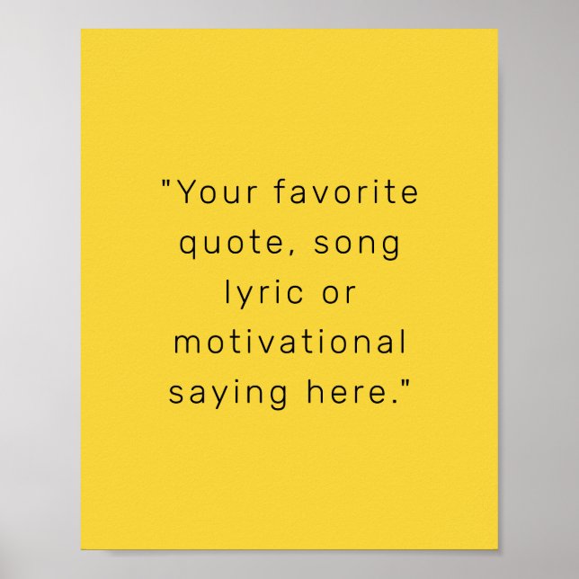 Create Your Own Modern Personalised Quote Poster (Front)