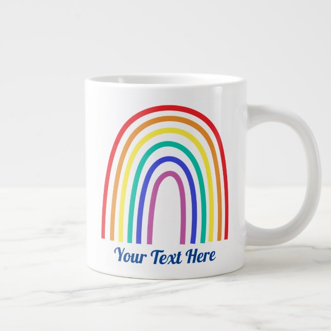 Create Your Own Modern Rainbow Teacher Large Coffee Mug (Right)