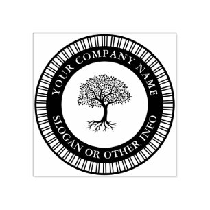 Create Your Own Modern Round Custom Business Logo Rubber Stamp