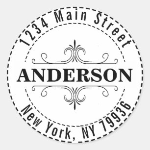 Create Your Own Modern Round Return Address Classic Round Sticker