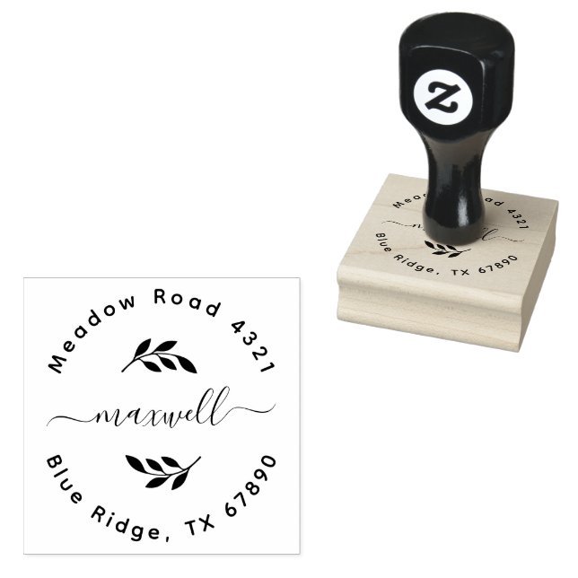 Create Your Own Modern Round Return Address Rubber Stamp (Stamped)