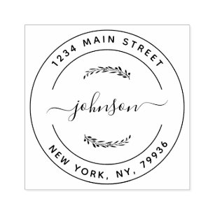 Create Your Own Modern Round Custom Business Logo Rubber Stamp | Zazzle