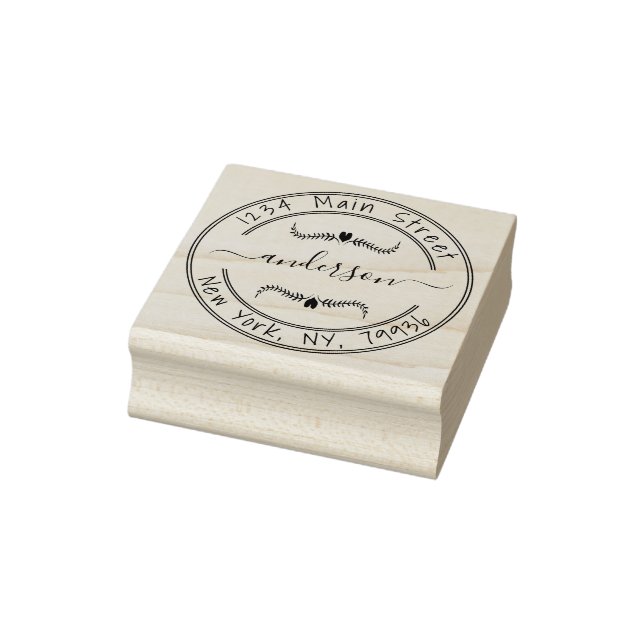 Create Your Own Modern Round Return Address Rubber Stamp (Stamp)
